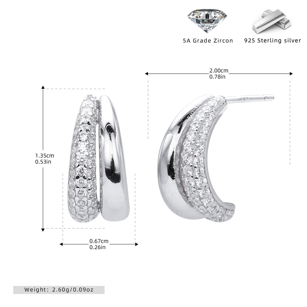 Damen Ohrhänger mit funkelndem Zirkonbesatz und eleganter 925 Sterling Silberfassung Shop Nory