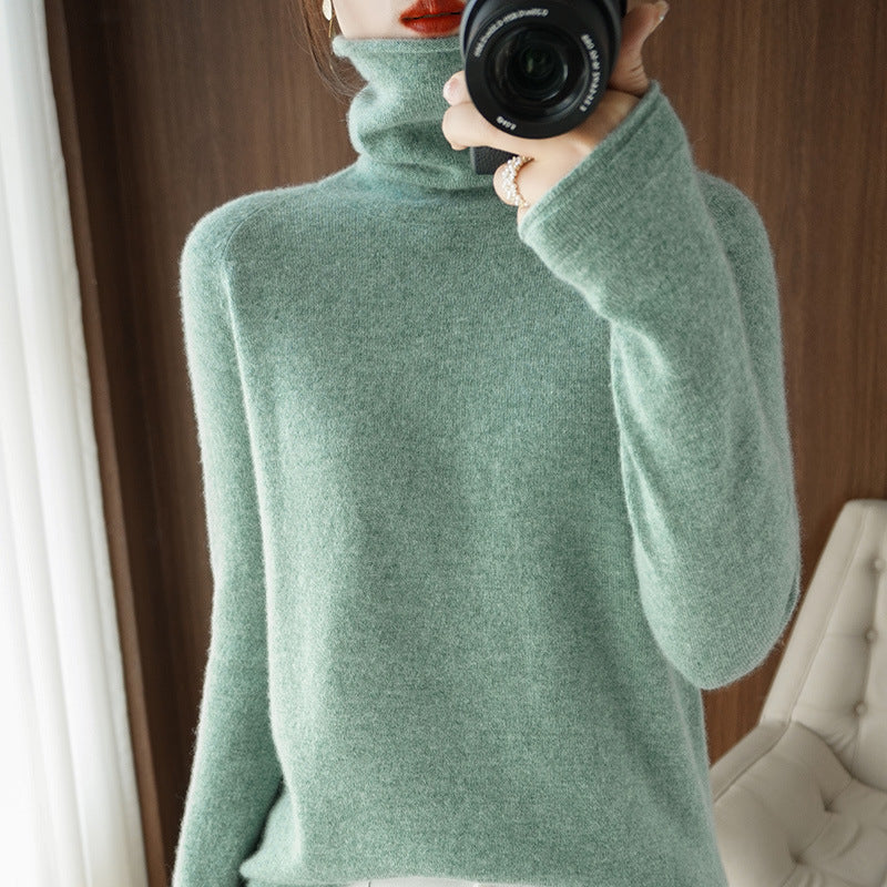 Damen Weicher Rollkragenpullover aus Kaschmir‑Look mit Daumenloch und figurbetonter Silhouette Shop Nory