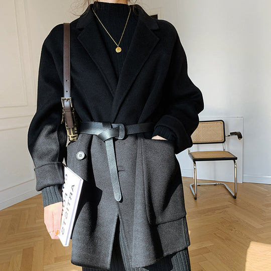 Damen Oversized Mantel mit Taillengürtel Shop Nory