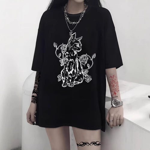 Damen Oversized T-Shirt mit dekorativem Schleifenmotiv Shopnory