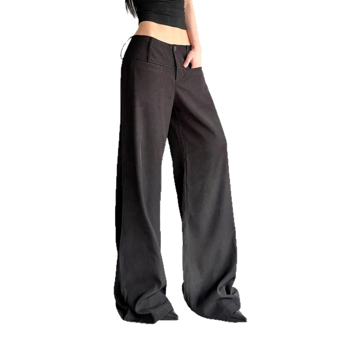 Damen Weite Flared-Hose mit hohem Bund und seitlichen Taschen