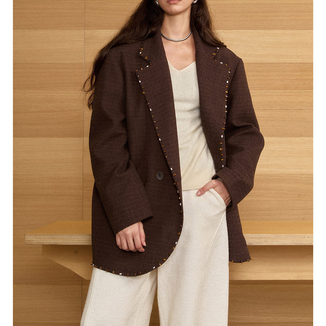 Damen Oversized Blazer mit Dekorstich Shop Nory