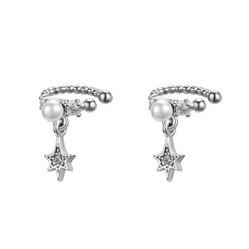 Damen Ohrstecker mit funkelnden Zirkonia und eleganten Perlenanhängern Shop Nory
