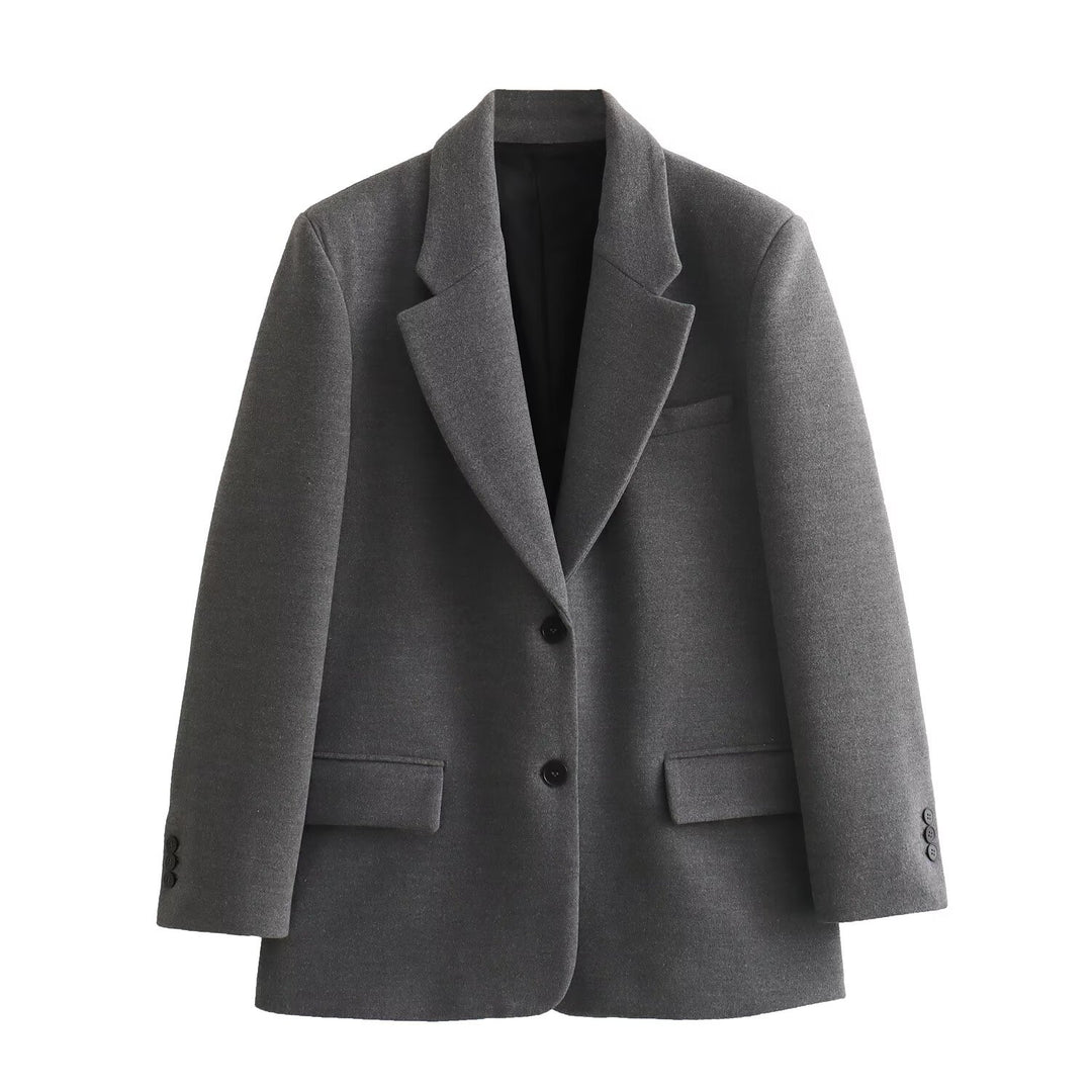 Damen Langer Wollmix-Einreiher-Mantel mit Reverskragen und Pattentaschen Shop Nory
