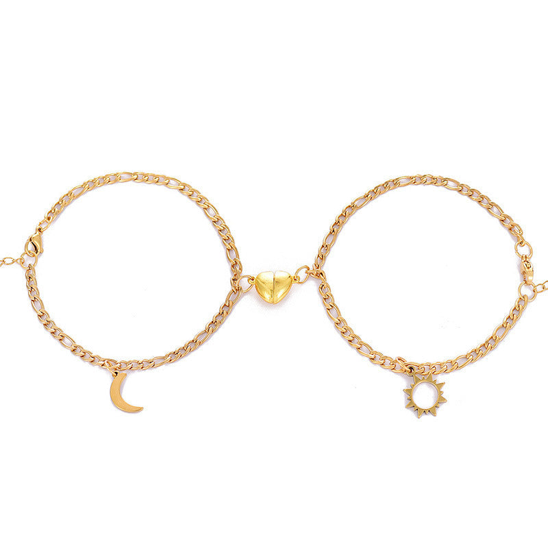 Damen Anklettes mit Mond- und Herzanhänger Shop Nory