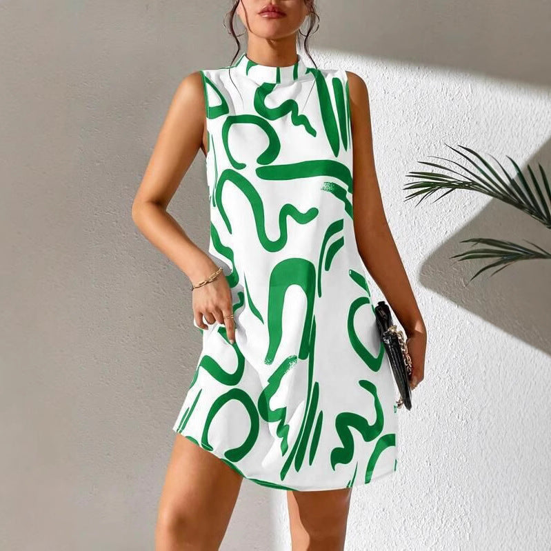 Damen Minimalistisches Cocktailkleid mit modernem grafischen Muster