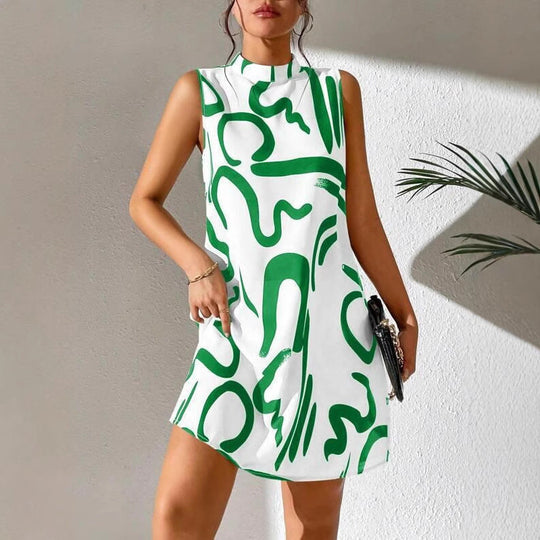 Damen Minimalistisches Cocktailkleid mit modernem grafischen Muster