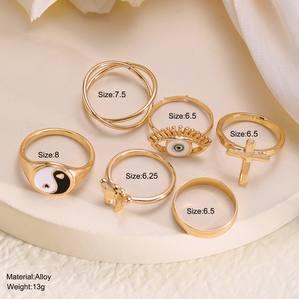 Damen Ring-Set mit symbolischen und kunstvollen Designs Shop Nory