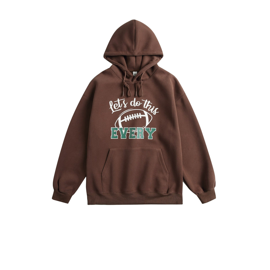Unisex Kapuzenpullover mit College‑Print, Kängurutasche und relaxed Fit Shop Nory