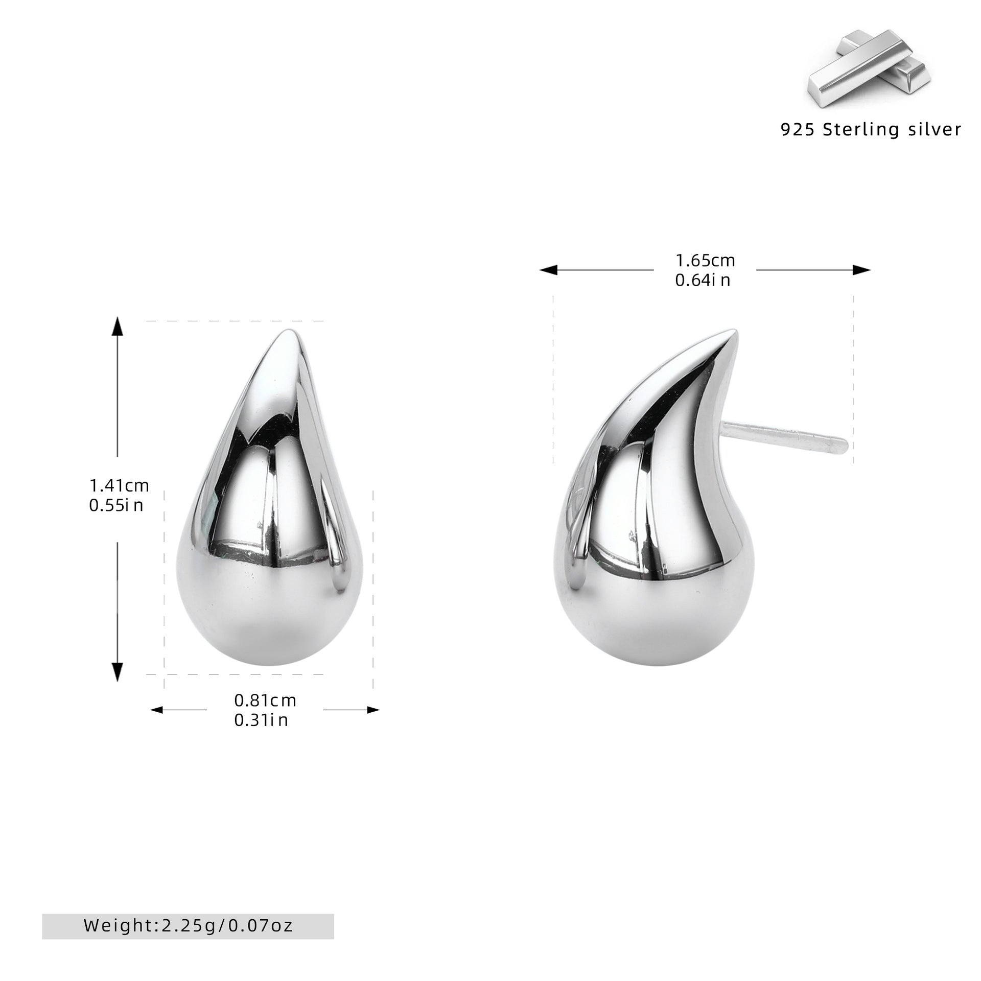 Damen Ohrstecker im eleganten Tropfen-Design Shop Nory