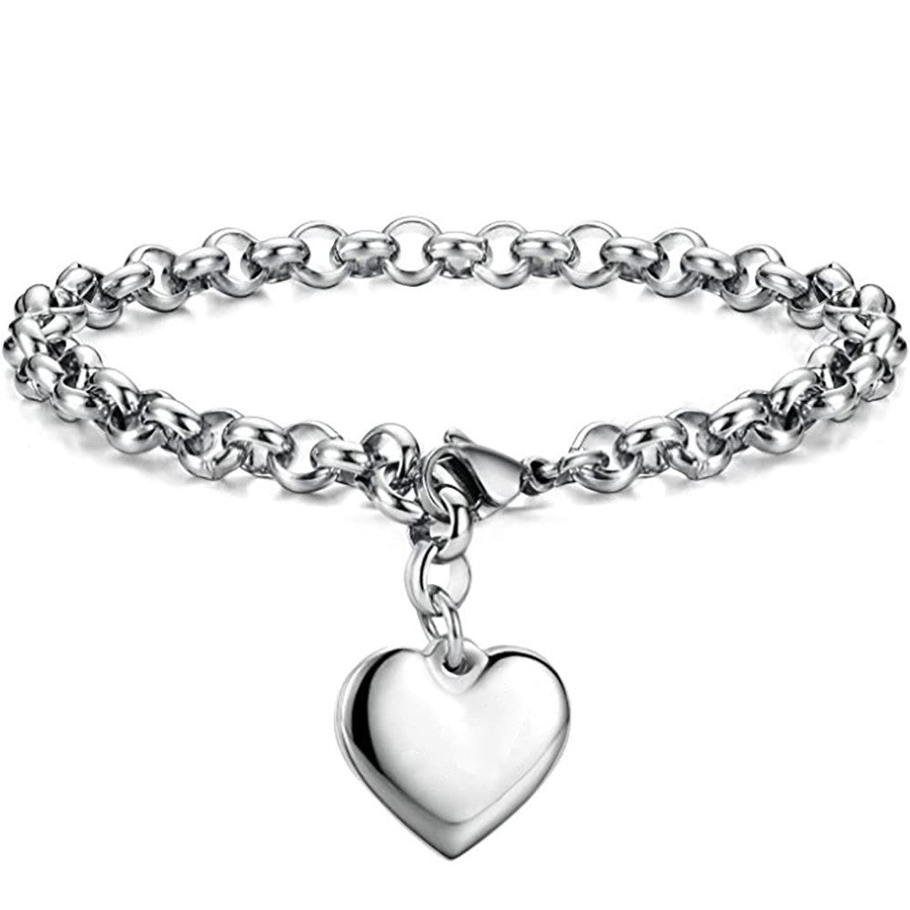 Damen Armband mit herzförmigem Anhänger und elegantem Gliederdesign Shop Nory