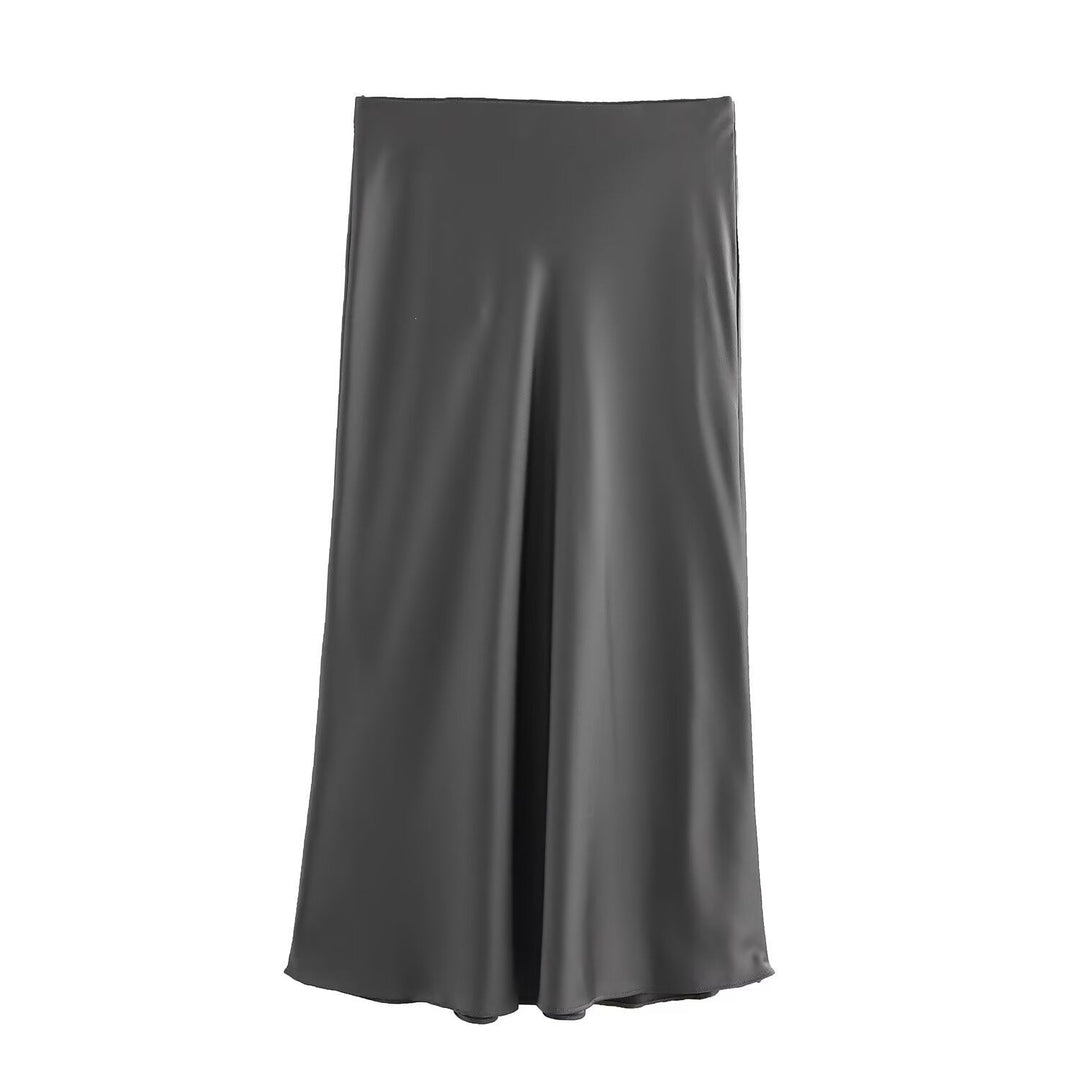 Damen langer Satinrock