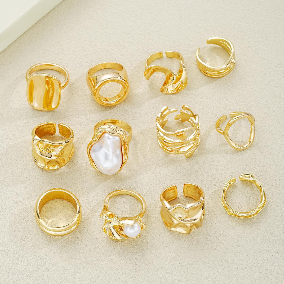 Damen Ringe Set mit künstlerischen und organischen Formen Shop Nory
