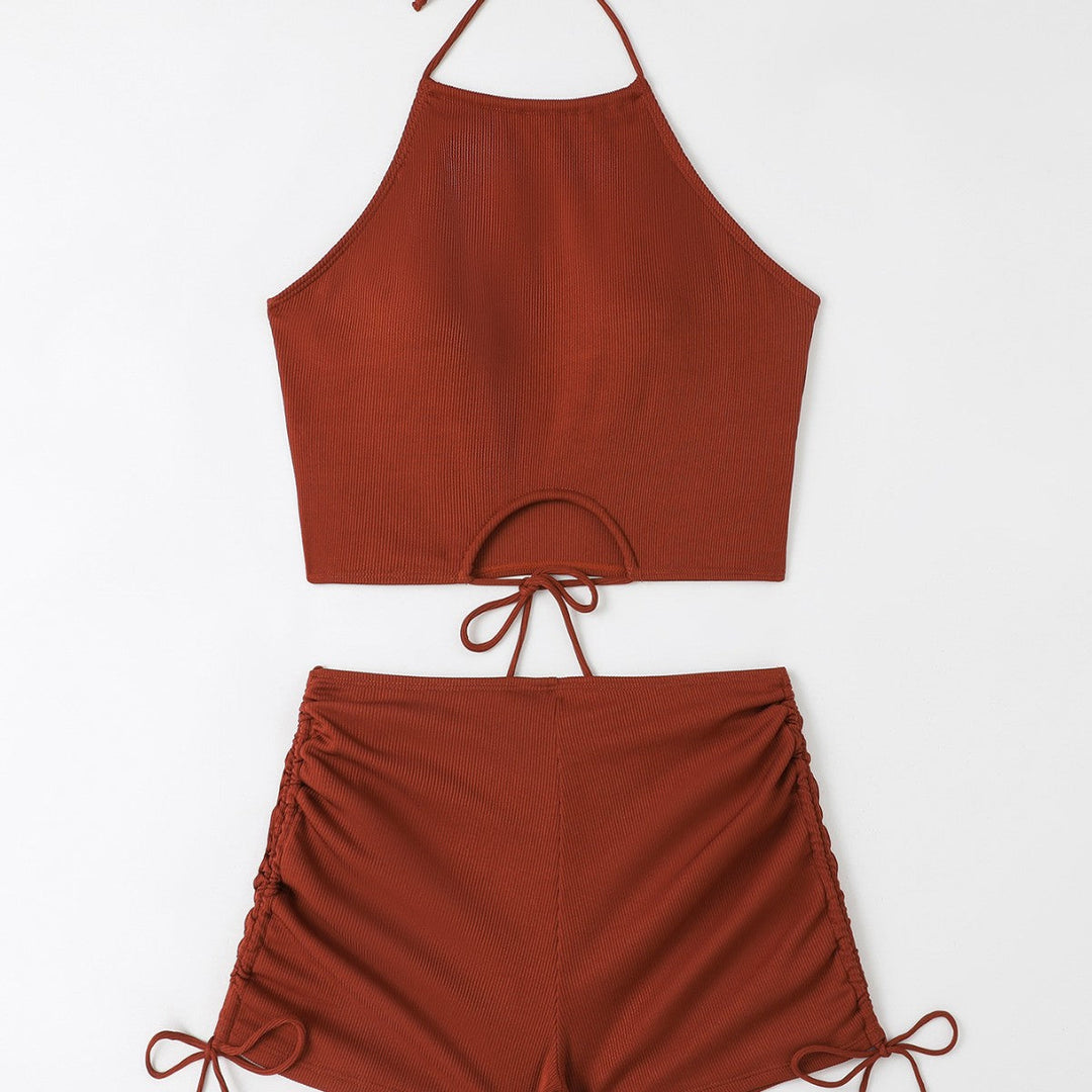Damen Freizeit-Bikini-Set mit Raffungen
