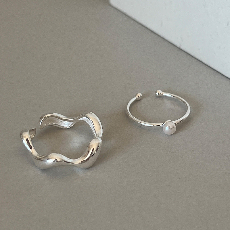 Damen Offener Wellenring aus hochwertigem Edelstahl Shop Nory