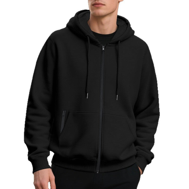 Herren Zip-Hoodie mit praktischen Taschen und atmungsaktiver Fleece-Innenausstattung