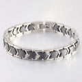 Herren elegantes Armband aus hochwertigem Edelstahl mit dekorativen geometrischen Elementen Shop Nory