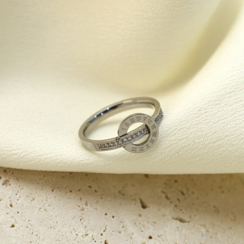 Damen Designer Ring mit funkelnden Zirkonia Steinen Shop Nory