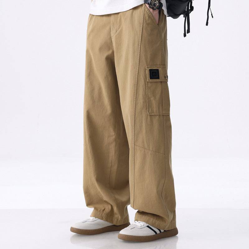 Herren weit geschnittene Baumwoll-Cargohose mit aufgesetzten Beintaschen und Relaxed-Fit Shop Nory