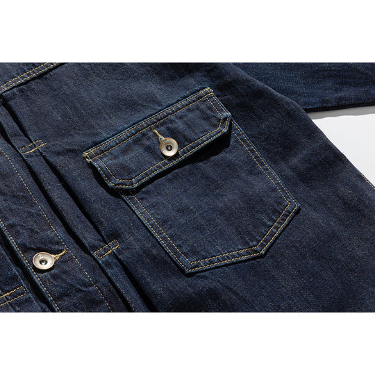 Unisex Weit geschnittener Denim-Worker-Blouson mit asymmetrischer Pattentasche Shop Nory