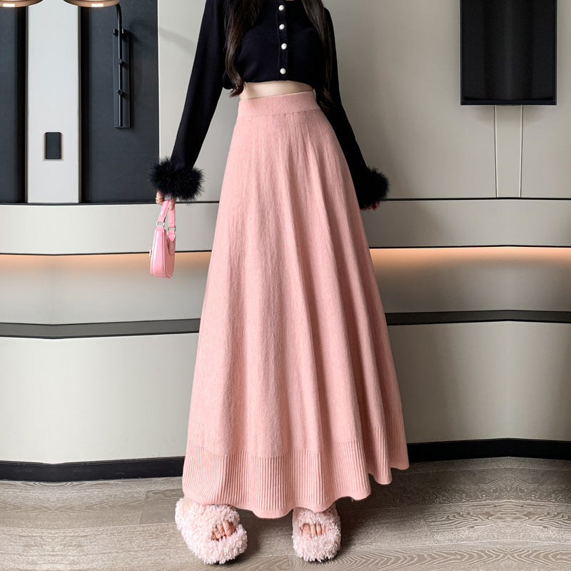 Damen Eleganter Maxirock mit Plisseefalten und elastischem Bund Shop Nory