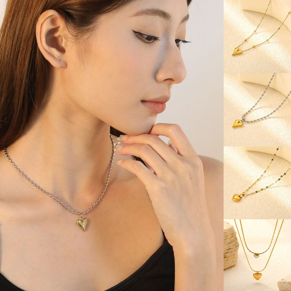Damen Halskette mit hochwertigem Herzen-Anhänger und elegantem Kettendesign Shop Nory