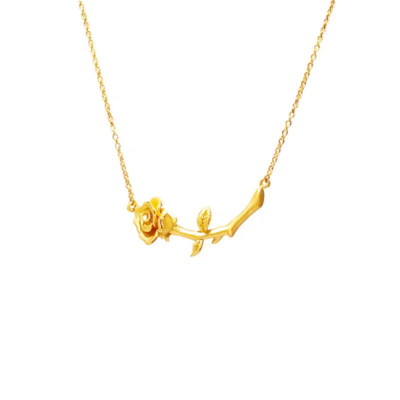 Stylische Damen Rose Anhänger Halskette Shop Nory