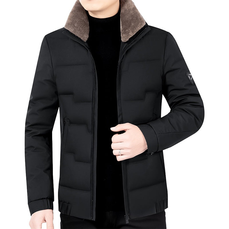 Herren Slim-Fit Wattierte Übergangsjacke mit weichgefüttertem Stehkragen und verdecktem Reißverschluss Shop Nory