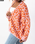 Damen lässige Strickjacke im Leopardenmuster Shopnory