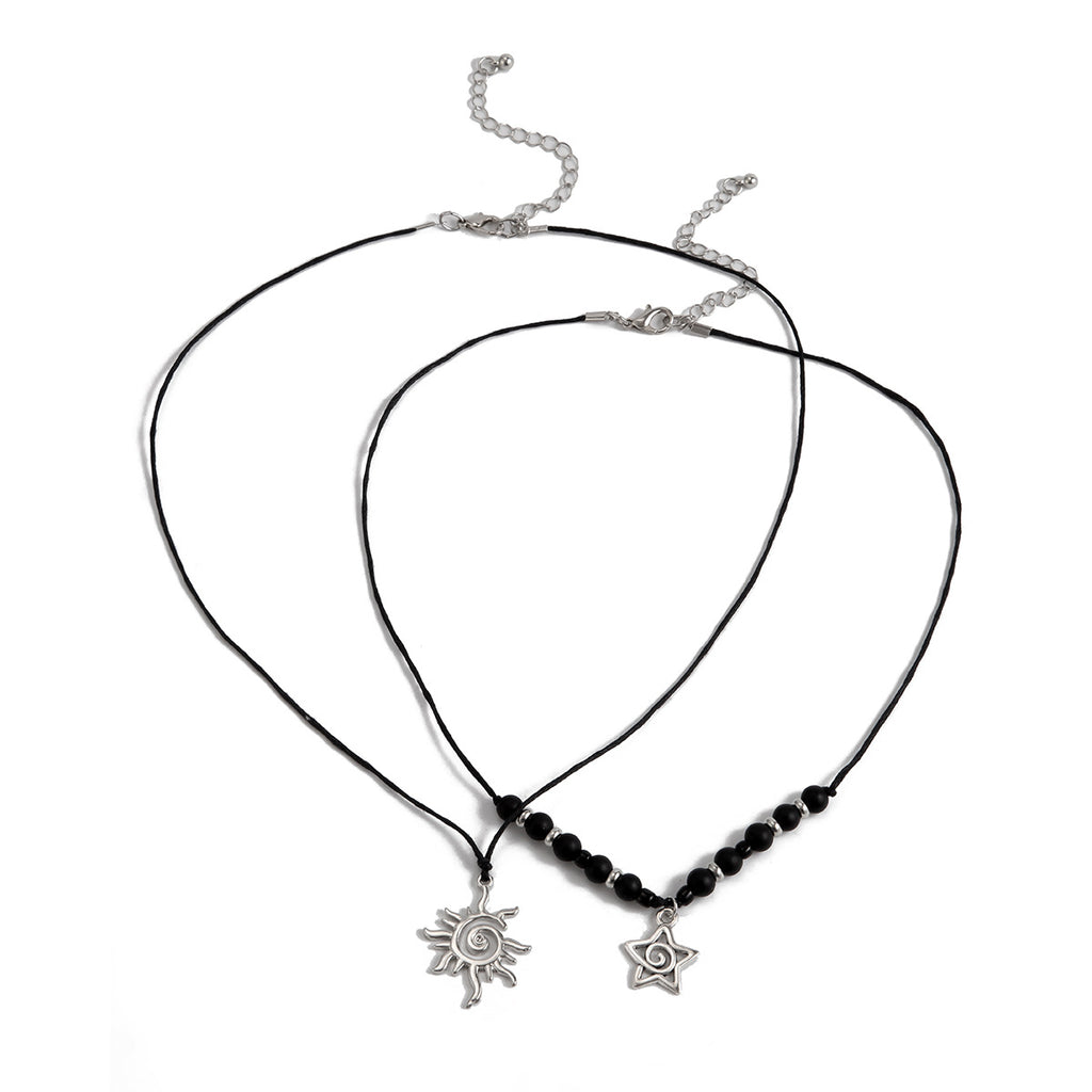 Damen mehrlagige Boho-Halskette mit Anhängermotiven Shop Nory