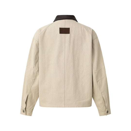 Herren Kurzjacke im Fieldstyle mit Cord‑Utilitytaschen und kontrastierendem Lederkragen Shop Nory