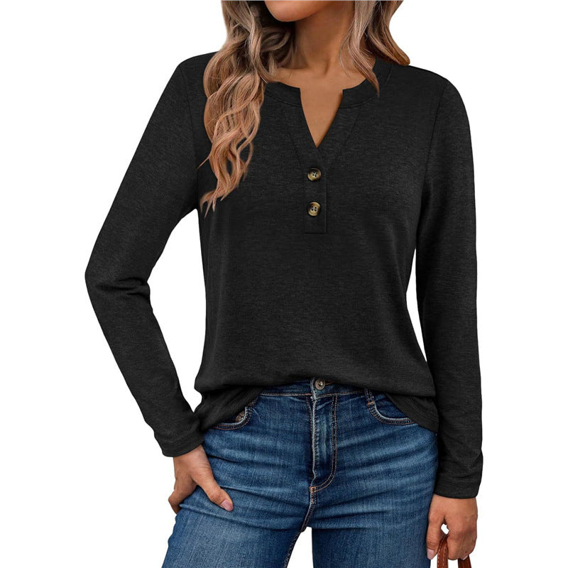 Damen Langarmshirt mit Knopfdetails