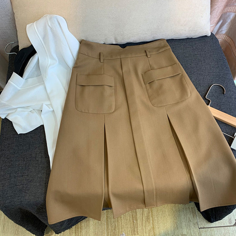 Damen Eleganter Midirock mit praktischen Taschen Shop Nory