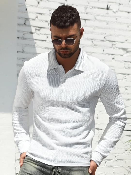 Herren Langarm Poloshirt
