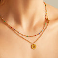 Damenkette mit bunten Perlen und einem Zodiacanhänger Shop Nory