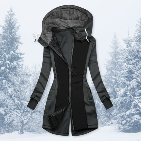 Damen sportliche Windbreaker-Jacke mit hohem Kragen und warmem Innenfutter Shopnory