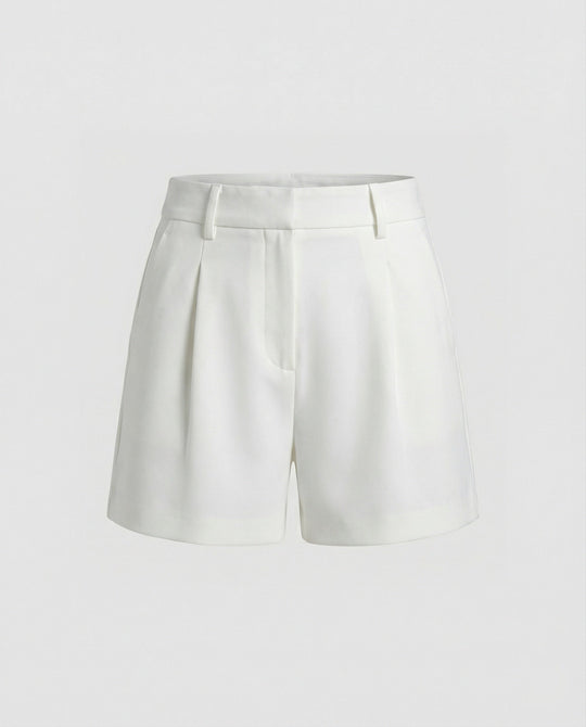 Damen High Waist A-Linien Shorts Elegante Business Kurzhose