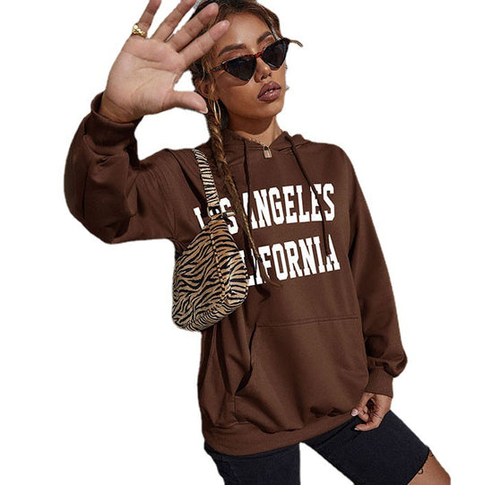 Damen Oversize-Kapuzenpullover im Collegestyle mit Kängurutasche, Retro-Logoprint und French-Terry-Futter Shop Nory
