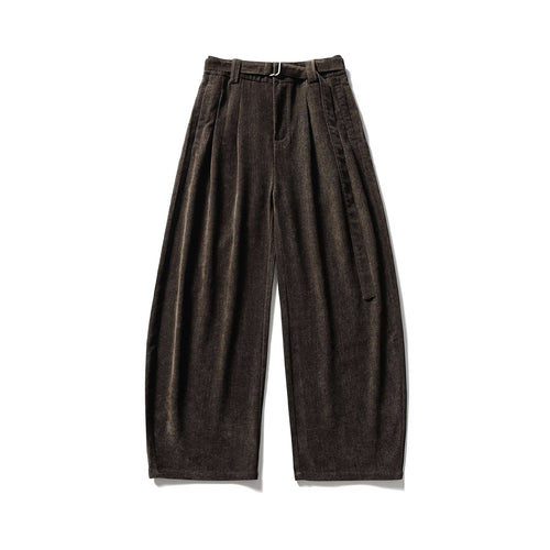 Damen Weite Hochtaillierte Bundfaltenhose mit Gürtel Shop Nory