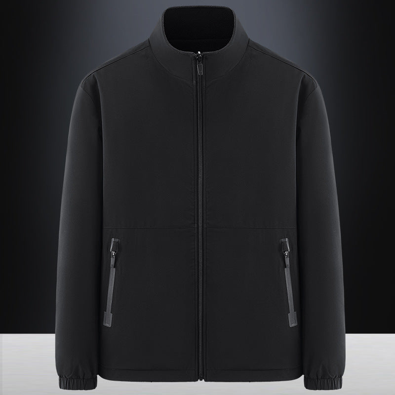 Herren Minimalistische technische Allwetter-Softshelljacke mit Stehkragen und wasserabweisenden Reißverschlüssen Shop Nory