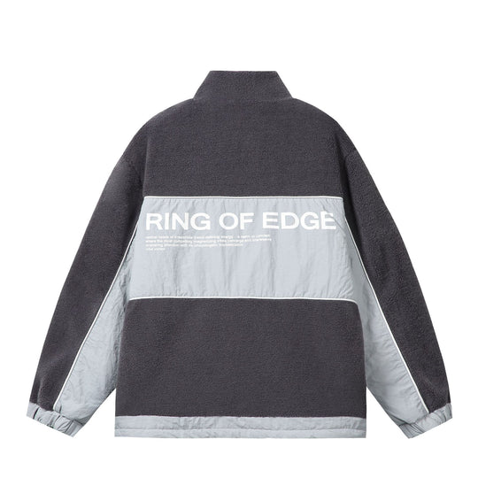 Unisex Oversize Fleece‑Fieldjacke mit Nylonpanels, hoher Stehkragen und Tunnelzug Shop Nory