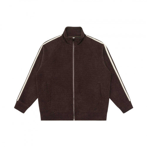 Unisex Oversize-Teddyfleece-Zippjacke mit Stehkragen und Kontraststreifen Shop Nory