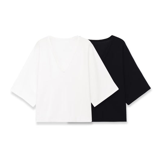 Damen Oversize V-Ausschnitt-Top mit Kimonoärmeln Shop Nory