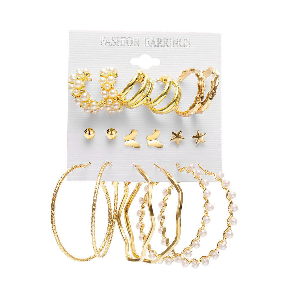 Damen Ohrschmuck Set mit eleganten Perlen- und Herzmotiven Shop Nory
