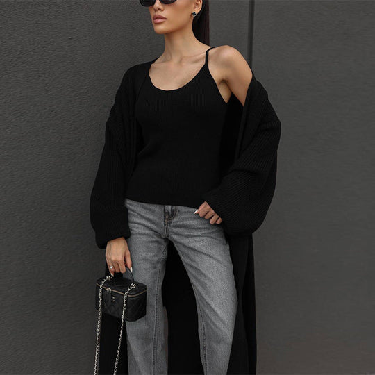 Damen lässiger Strickmantel