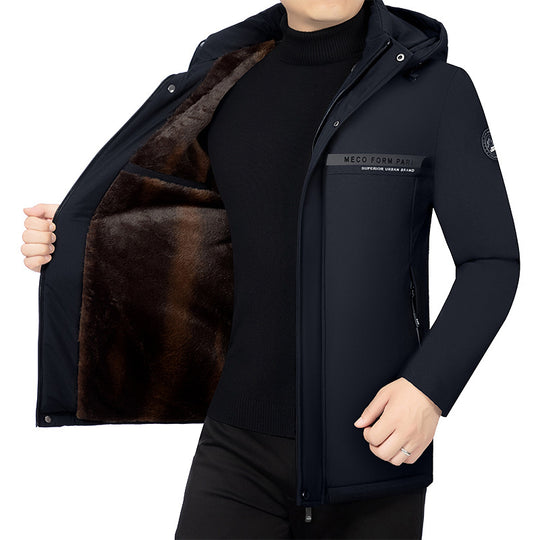 Herren Wattierte Stehkragenjacke mit wasserabweisender Oberfläche und Reißverschlusstaschen Shop Nory