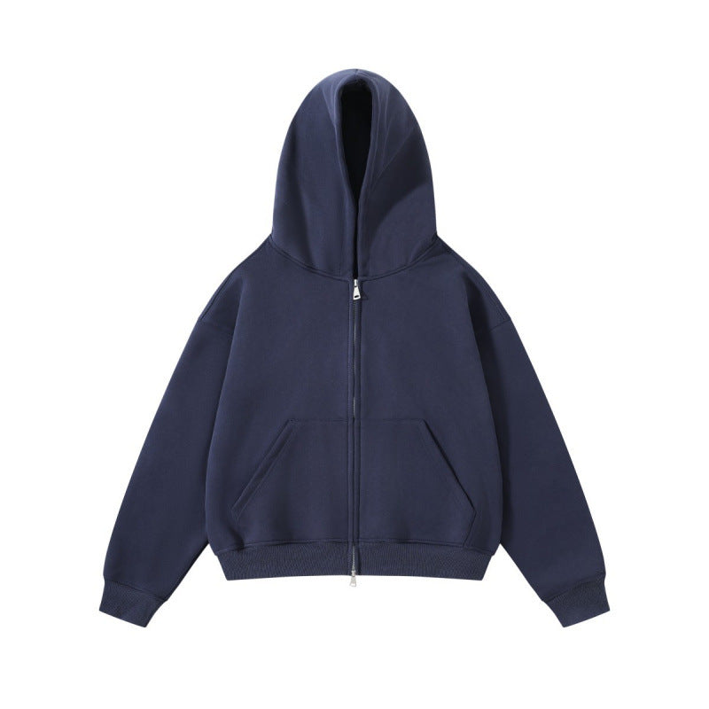Unisex Oversize Kapuzenjacke mit durchgehendem Reißverschluss und Kängurutaschen aus Baumwoll-Fleece Shop Nory