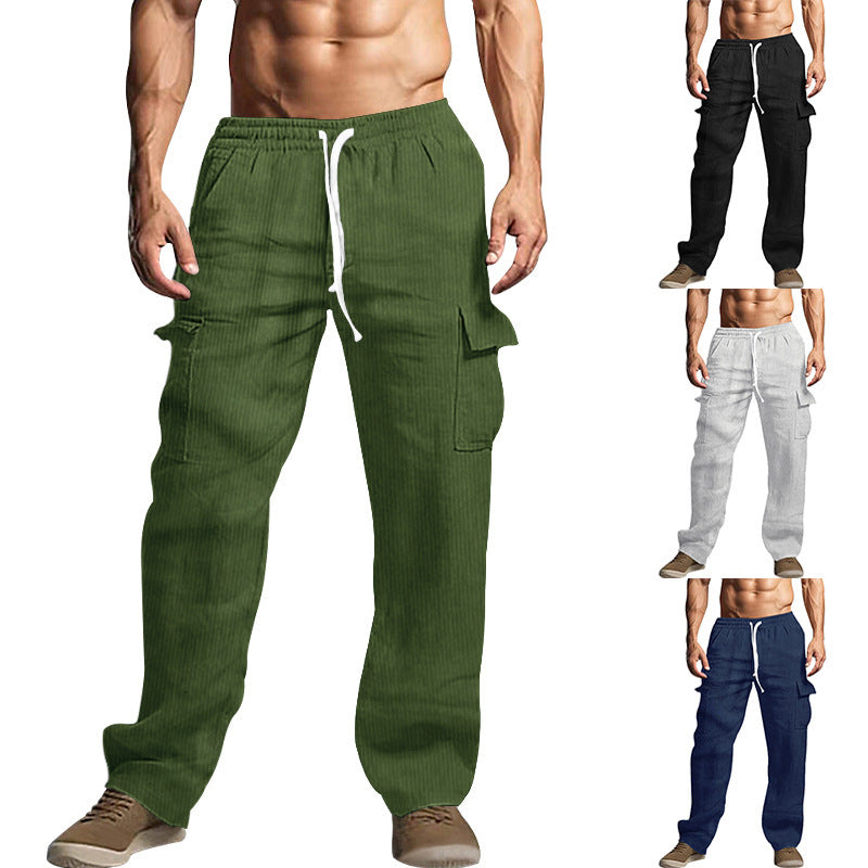 Herren Cordhose im Cargo-Stil mit Kordelzug und aufgesetzten Taschen Shop Nory