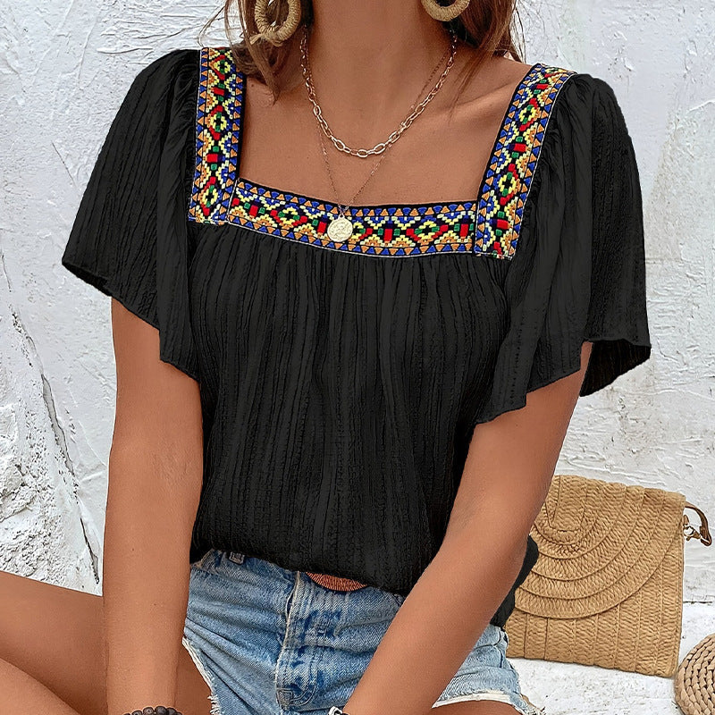 Damen Luftige Sommerbluse mit Stickereien