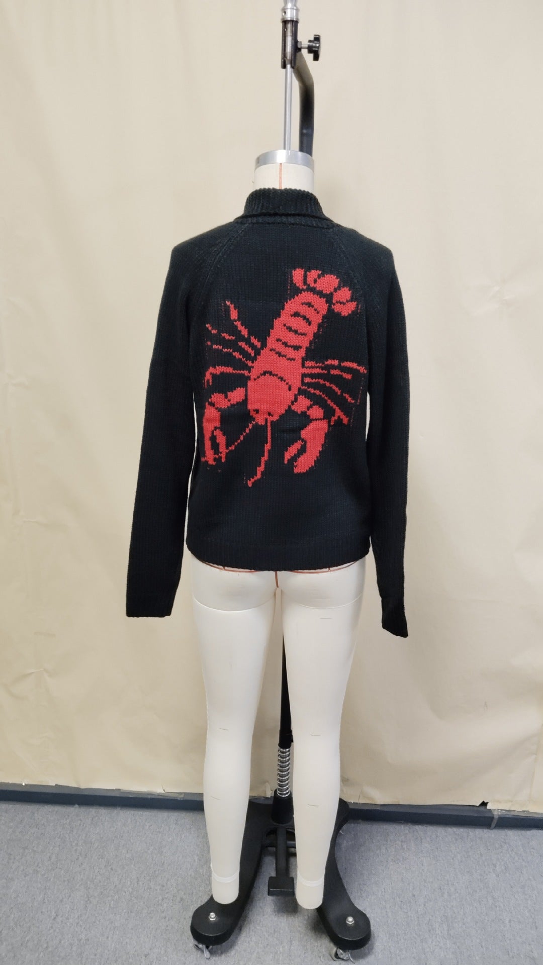 Damen Grobstrick Rollkragenpullover mit Hummer-Intarsie und lässiger Oversize-Passform Shop Nory